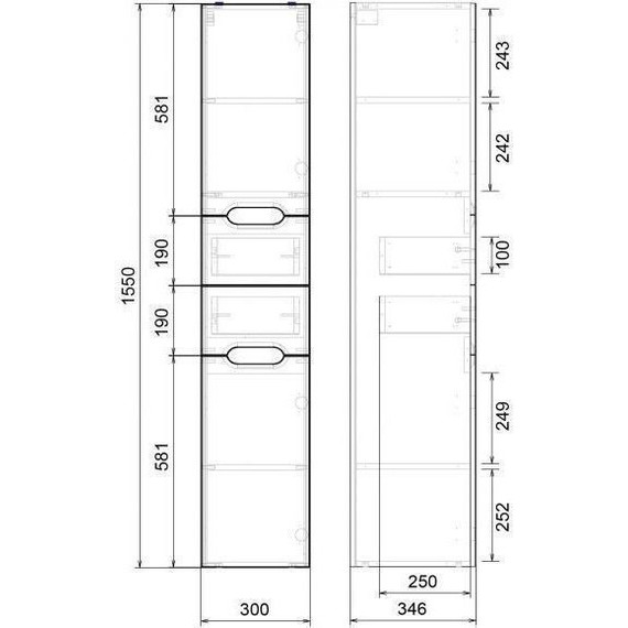 Комплект мебели Mirsant Soho Quadro 80 см (тумба + зеркало + пенал) - фото 13