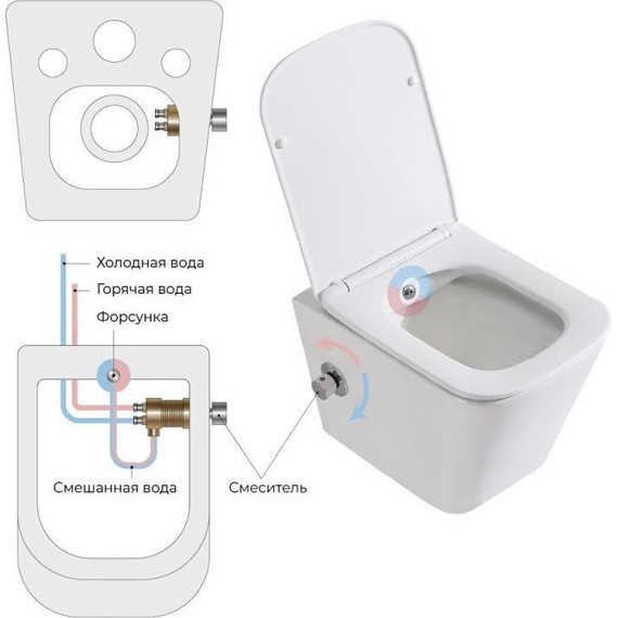 Инсталляция с подвесным унитазом комплект: Grohe Rapid SL 38772001+38732WM0 с подвесным безободковым унитазом-биде BelBagno Due BB3103CHR-BS/SC сиденье микролифт, крепление, кнопка смыва белый матовый, Цвет производителя: белый матовый - фото 26