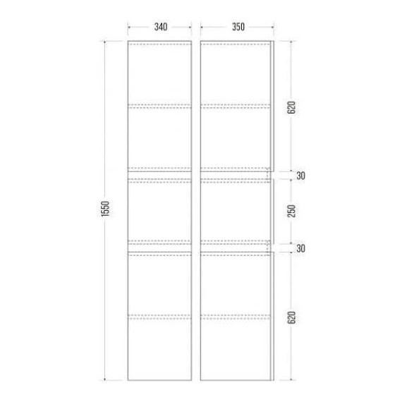 Комплект мебели Mirsant Next 60 см (раковина Next 60), белый (тумба + зеркало + пенал) - фото 14