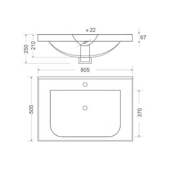 Комплект мебели Mirsant Soho Quadro 80/2 см c доводчиком (тумба + зеркало) - фото 11