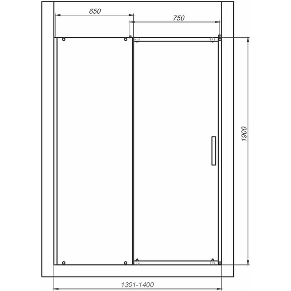 Душевая дверь Mirsant Neo 131-140 см, хром/прозрачное - фото 5