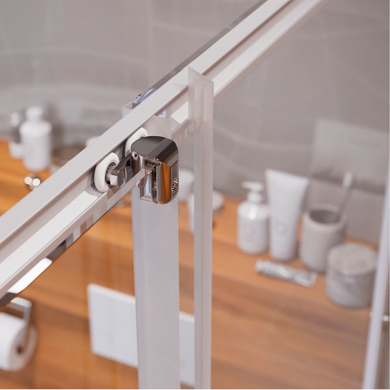 Душевая дверь Mirsant Neo 125-130 см, хром/прозрачное - фото 3