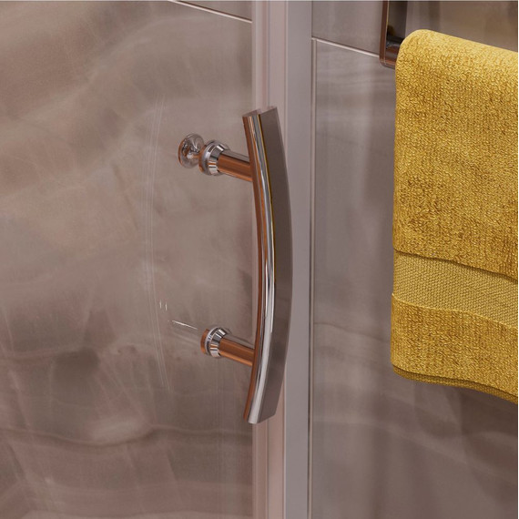 Душевая дверь Mirsant Neo 131-140 см, хром/прозрачное - фото 4