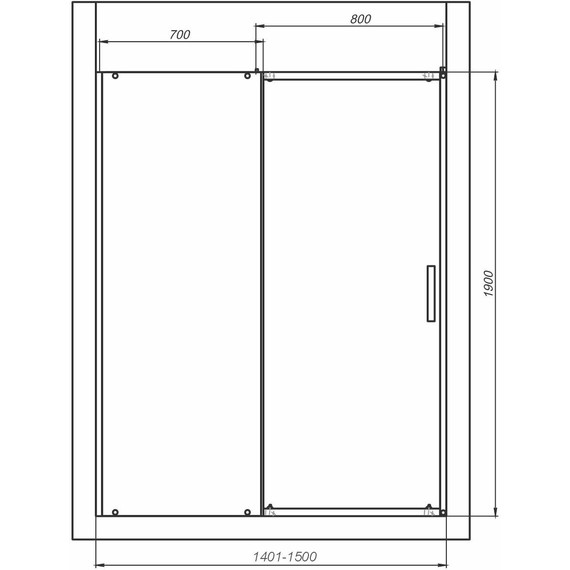 Душевая дверь Mirsant Neo 141-150 см, хром/прозрачное - фото 5