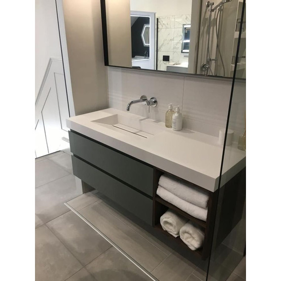 Дизайнерская раковина из керамогранита 100х60 см, цвет индивидуальный - фото 5