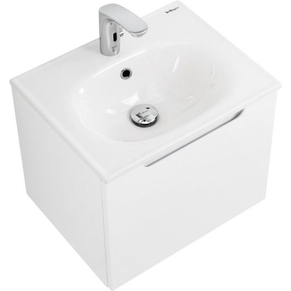 Тумба подвесная с раковиной BelBagno ETNA-600-1C-SO-BL-P 60 см, Bianco Lucido, Цвет фасада: Bianco Lucido - фото 