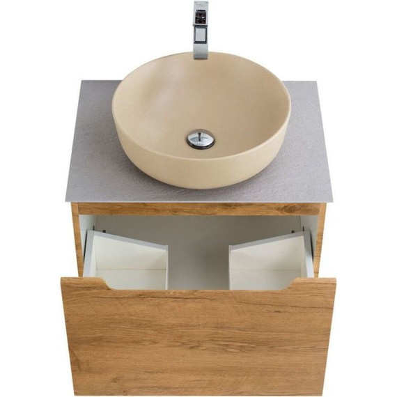 Тумба подвесная с раковиной BelBagno ETNA-600-1C-SO-RN-P 60 см, Rovere Nature, Цвет фасада: Rovere Nature - фото 4
