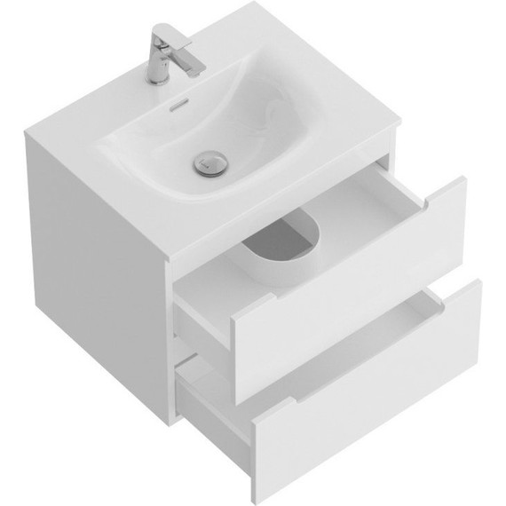 Тумба подвесная с раковиной BelBagno ETNA-600-2C-SO-BL-P 60 см, Bianco Lucido, Цвет фасада: Bianco Lucido - фото, картинка 3 Тумба подвесная с раковиной BelBagno ETNA-600-2C-SO-BL-P 60 см, Bianco Lucido, Цвет фасада: Bianco Lucido - фото 3