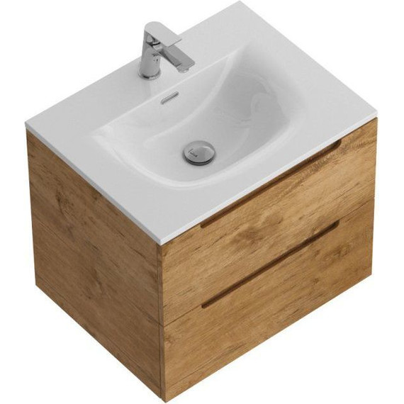 Тумба подвесная с раковиной BelBagno ETNA-600-2C-SO-RN-P 60 см, Rovere Nature, Цвет фасада: Rovere Nature - фото, картинка 2 Тумба подвесная с раковиной BelBagno ETNA-600-2C-SO-RN-P 60 см, Rovere Nature, Цвет фасада: Rovere Nature - фото 2