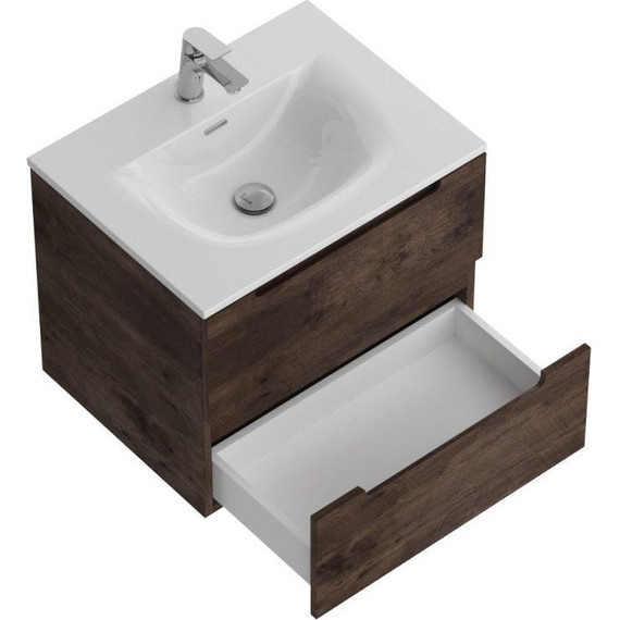 Тумба подвесная с раковиной BelBagno ETNA-600-2C-SO-RW-P 60 см, Rovere Moro, Цвет фасада: Rovere Moro - фото, картинка 5 Тумба подвесная с раковиной BelBagno ETNA-600-2C-SO-RW-P 60 см, Rovere Moro, Цвет фасада: Rovere Moro - фото 5