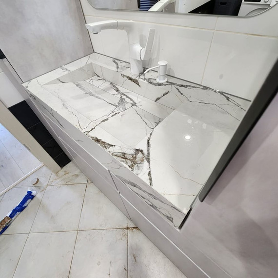 Дизайнерская раковина из керамогранита 60х60 см, цвет индивидуальный - фото 3