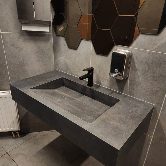 Дизайнерская раковина из керамогранита 60х60 см, цвет индивидуальный - фото 2