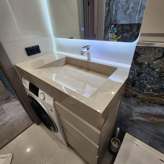 Дизайнерская раковина из керамогранита 100х60 см, цвет индивидуальный - фото 9