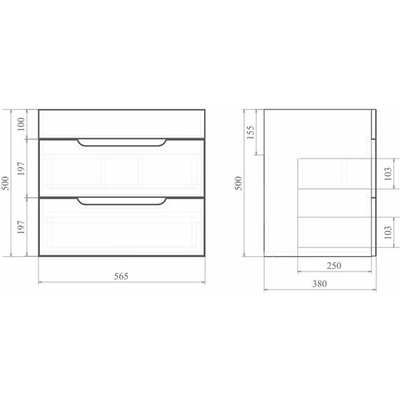 Комплект мебели Mirsant Soho Quadro 60 см (тумба + зеркало) - фото 12