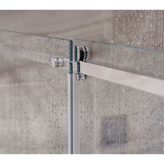 Душевая дверь Mirsant Vector 2 140-150 см (стекло 8 мм) хром/прозрачное - фото 2