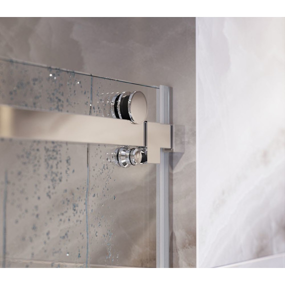 Душевая дверь Mirsant Vector 2 160-170 см (стекло 8 мм) хром/прозрачное - фото 3