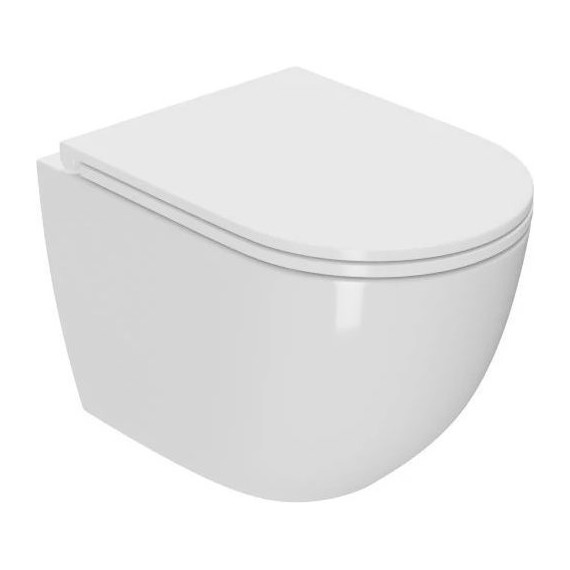 Унитаз подвесной безободковый Sintesi Evi SIN-TS-EVI-152 с крышкой микролифт (система смыва Торнадо) - фото 2