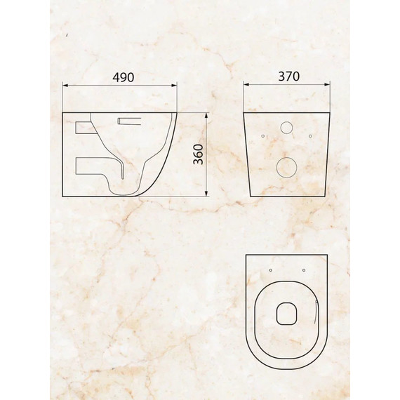 Унитаз подвесной безободковый Sintesi Evi SIN-TS-EVI-152 с крышкой микролифт (система смыва Торнадо) - фото 9