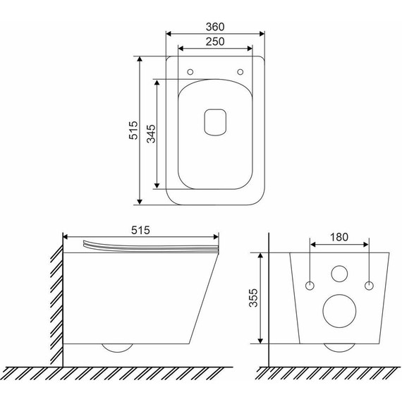 Унитаз подвесной безободковый Sole Cube pro с тонкой крышкой микролифт - фото 8