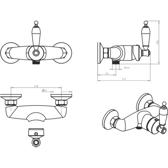 Смеситель для душа Boheme Vogue 214-MR-V, золото/фиолетовый - фото 4