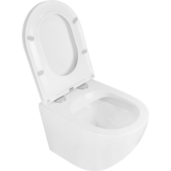 Инсталляция с подвесным унитазом комплект: Grohe Rapid SL 38772001 с подвесным безободковым унитазом Azario Grado AZ-0046 сиденье микролифт, крепление, кнопка смыва хром + набор для гигиенического душа Haiba HB5511 - фото 6