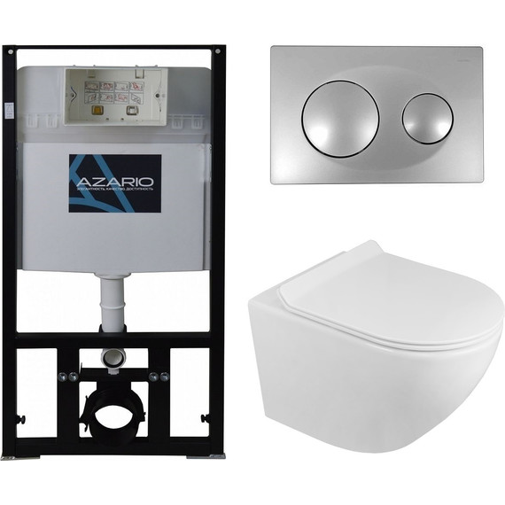 Инсталляция с подвесным безободковым унитазом Azario Grado AZ-8010-1000+AZ-0046-N+AZ-8200-0010 - фото 