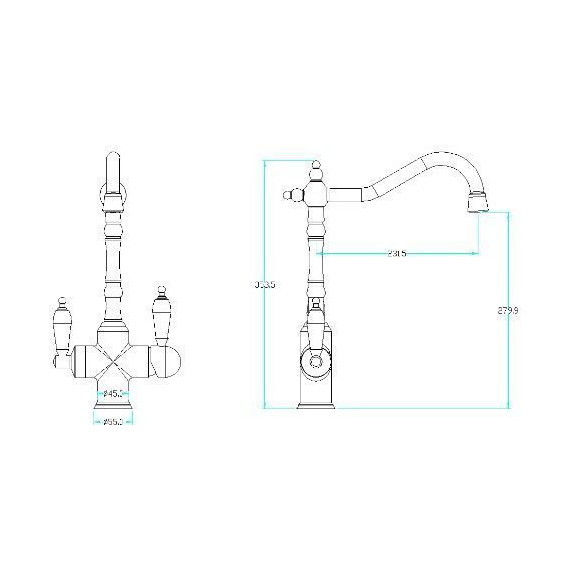 Смеситель для кухни Boheme Medici Ripresa Crystal 111-BSW, бронза - фото 4