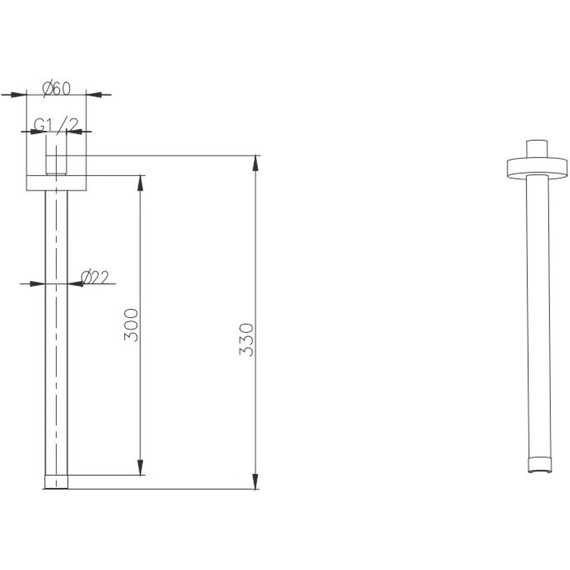 Кронштейн потолочный для верхнего душа Boheme UNO 629-UNO-MG, matt gold - фото 2