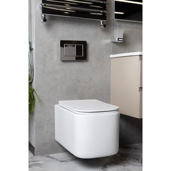 Унитаз подвесной безободковый Boheme Mane 970-SET-W с крышкой микролифт, Цвет производителя: белый - фото 2