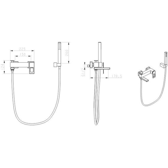 Смеситель для ванны Boheme Q 143-WCR, белый - фото 2