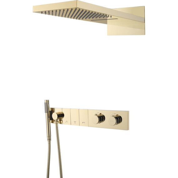 Душевая система для душа с термостатом Boheme Zodiac 133-G, gold - фото 