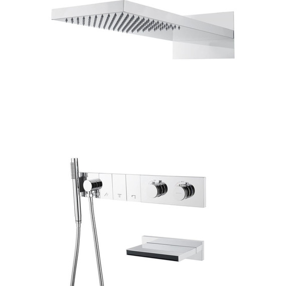 Душевая система для ванны с термостатом Boheme Zodiac 133-2-CR, chrome - фото 