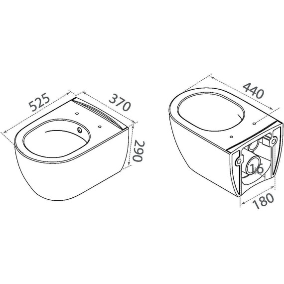 Унитаз-биде подвесной безободковый Boheme Bianca 963-2-WM - фото 2