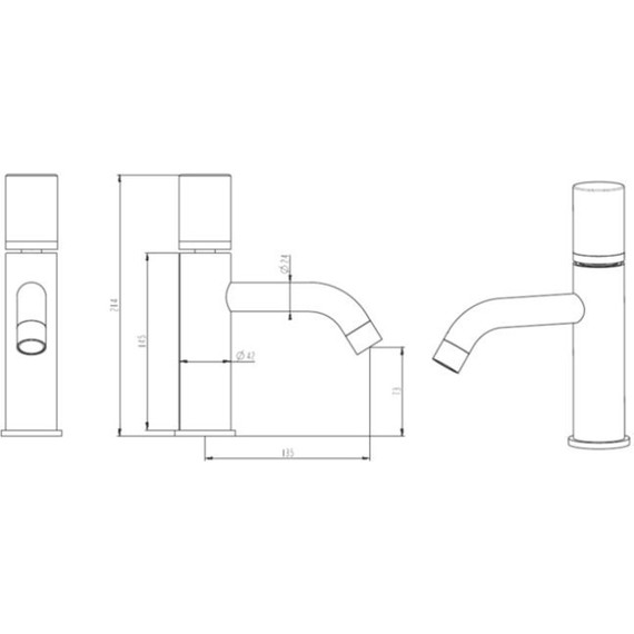 Смеситель для раковины Boheme Stick 121-CR-MR-B, mramor-black - фото 2