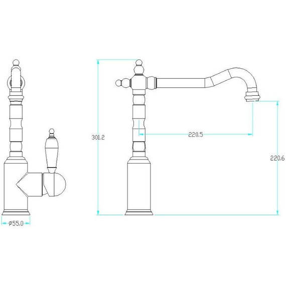 Смеситель для кухни Boheme Crystal 102-CRST, золото - фото 2