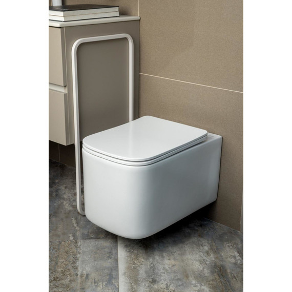 Унитаз подвесной безободковый Boheme Mane 970-SET-MW с крышкой микролифт - фото 2