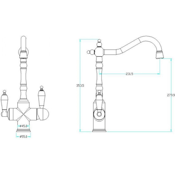 Смеситель для кухни Boheme Tradizionale Cromo 113-SW, chrome - фото 2