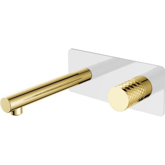 Смеситель для раковины настенный Boheme Stick 125-WG, white gold - фото 