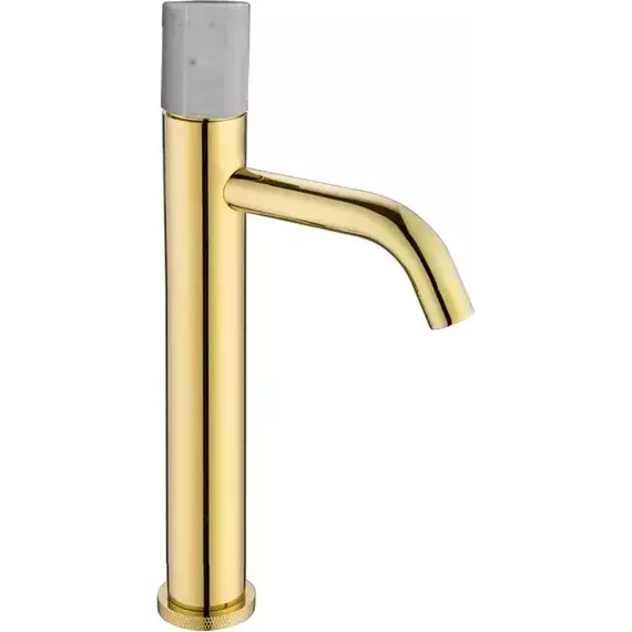 Смеситель для раковины высокий Boheme Stick 122-G-MR-WHITE, white mramor gold - фото 