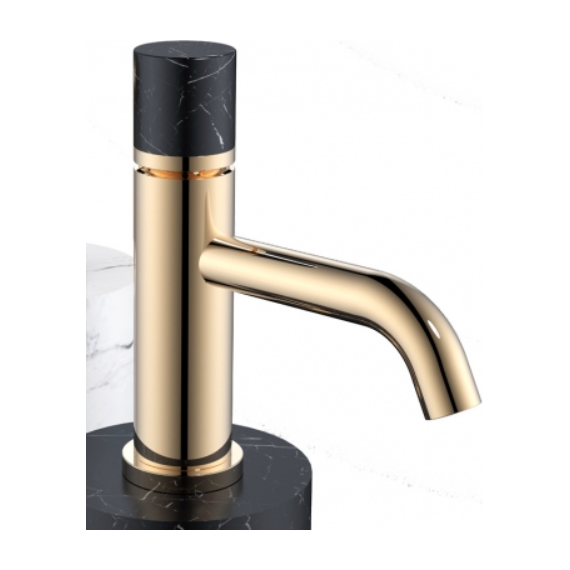 Смеситель для раковины Boheme Stick 121-G-MR-BLACK, чёрный/золото - фото 