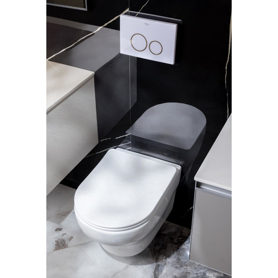 Унитаз подвесной безободковый Boheme Fiore 978-SET-W с крышкой микролифт, Цвет производителя: белый - фото 2