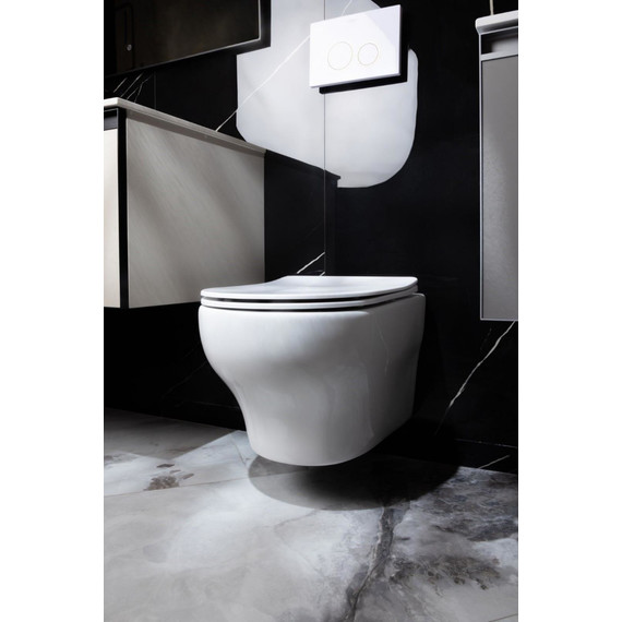 Унитаз подвесной безободковый Boheme Fiore 978-SET-W с крышкой микролифт, Цвет производителя: белый - фото 3