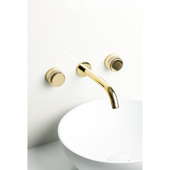 Смеситель для раковины настенный Boheme Aura 152-2-G-A, золото, Цвет производителя: золото - фото 4