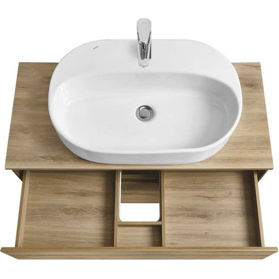 Тумба подвесная со столешницей Акватон Либерти 100 см 1A279601LYC70, дуб эльвезия - фото 4