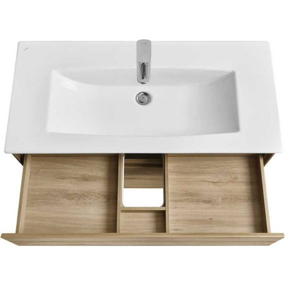 Тумба подвесная с раковиной Акватон Либерти 100 см 1A279601LYC70 - фото 4