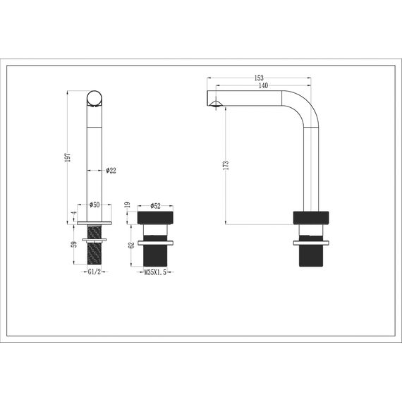 Смеситель для раковины Boheme Tech 158-B, чёрный матовый - фото 2