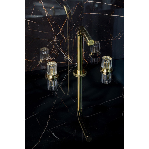 Смеситель для раковины Boheme Elegante 152-G-EL, золото - фото 2