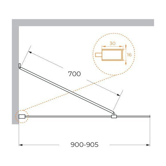 Шторка для ванны Cezares Liberta LIBERTA-V-1-TB-90/155-C-Cr 90 см (стекло 8 мм), хром/прозрачное - фото 5