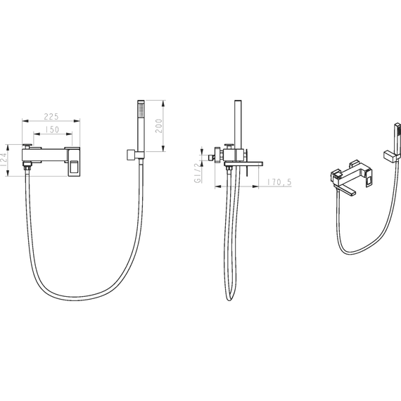 Смеситель для ванны Boheme Q 143-BUW.2, black blue - фото 2