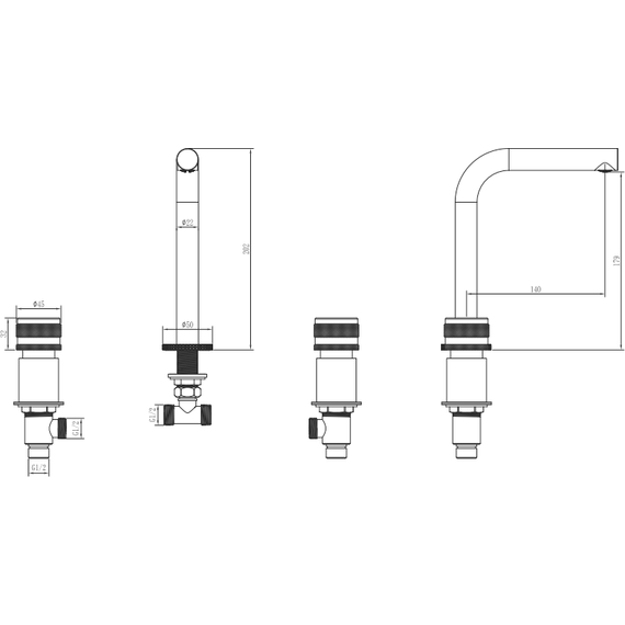 Смеситель для раковины Boheme Prestige 152-G-PR, золото - фото 6
